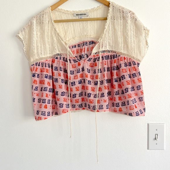 Urban Outfitters Kimchi Blue Gia Babydoll Blouse with Seashell Pattern NWOT - Picture 12 of 16